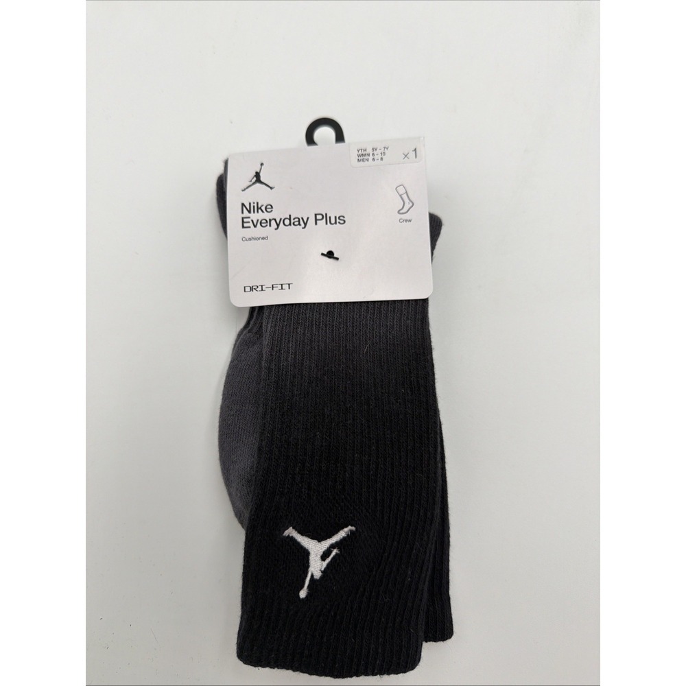 Jordan Everyday Plus Crew Sock - 1 Pack YTH 5-7y, Women 6-10, Mens 6-8
